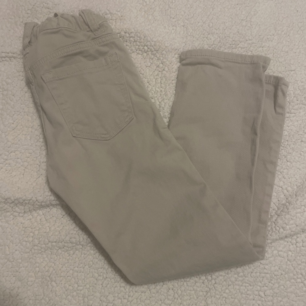 Old Navy Boys Khaki Pants Adjustable Waist Snap Button Size 8 Regular